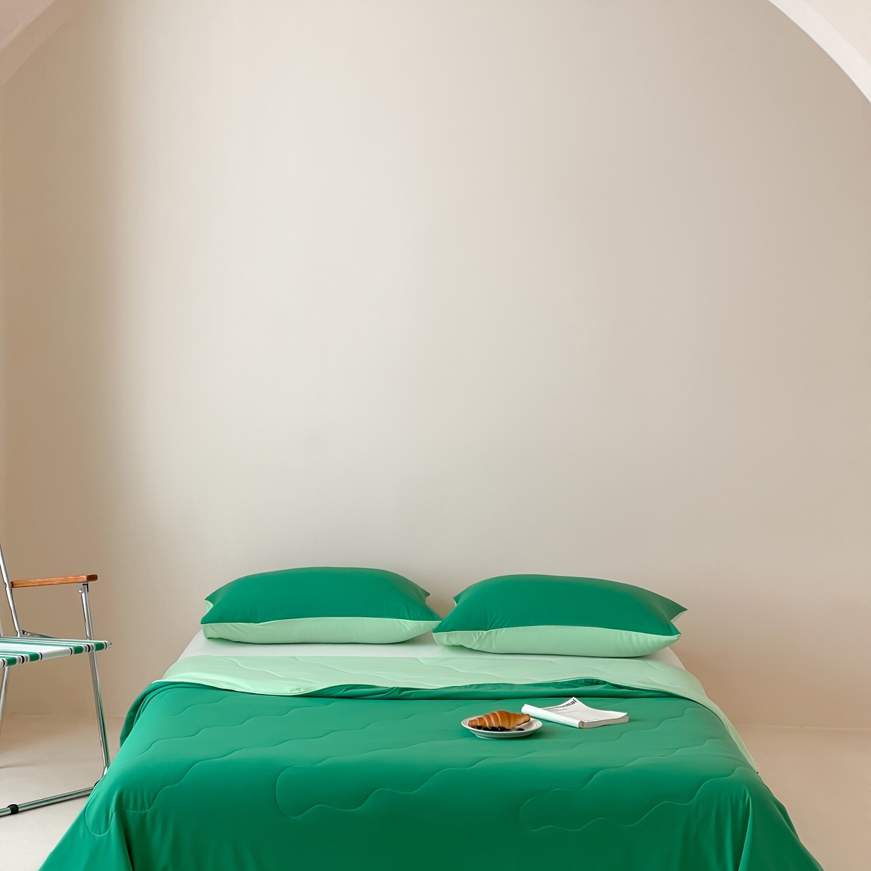 91家纺网 家纺一手货源 找家纺 觅糖家纺 2025春夏新款亲肤纯色雪糕夏被夏凉被空调被 薄荷绿