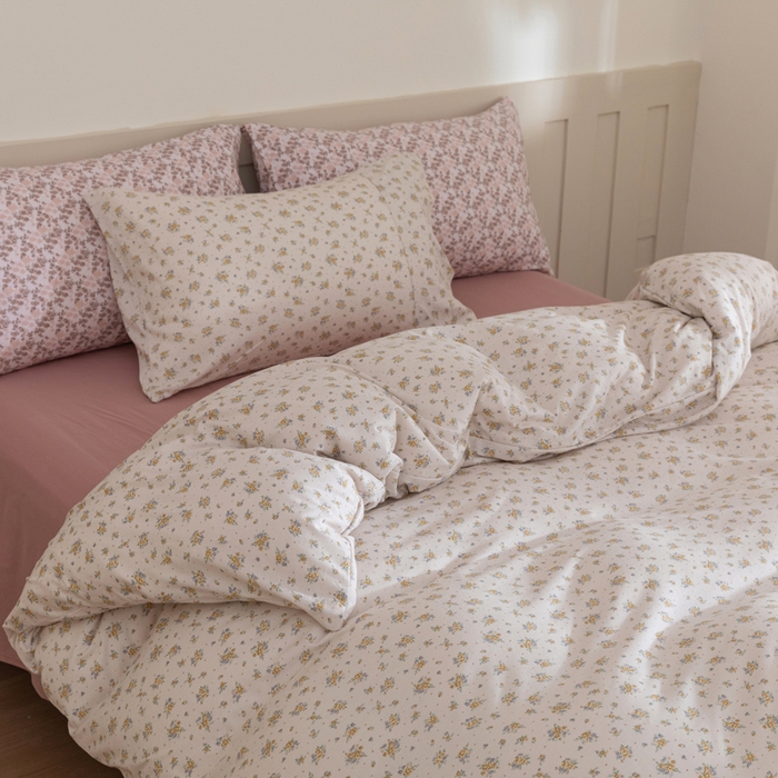 91家纺网 家纺一手货源 找家纺 梦可莱家居 2025春夏新款全棉纯棉针织棉印花四件套 卡底雪芙蓉