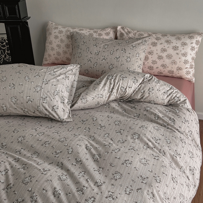 梦可莱家居 2025春夏新款全棉纯棉针织棉印花四件套 卡其底国风芍药