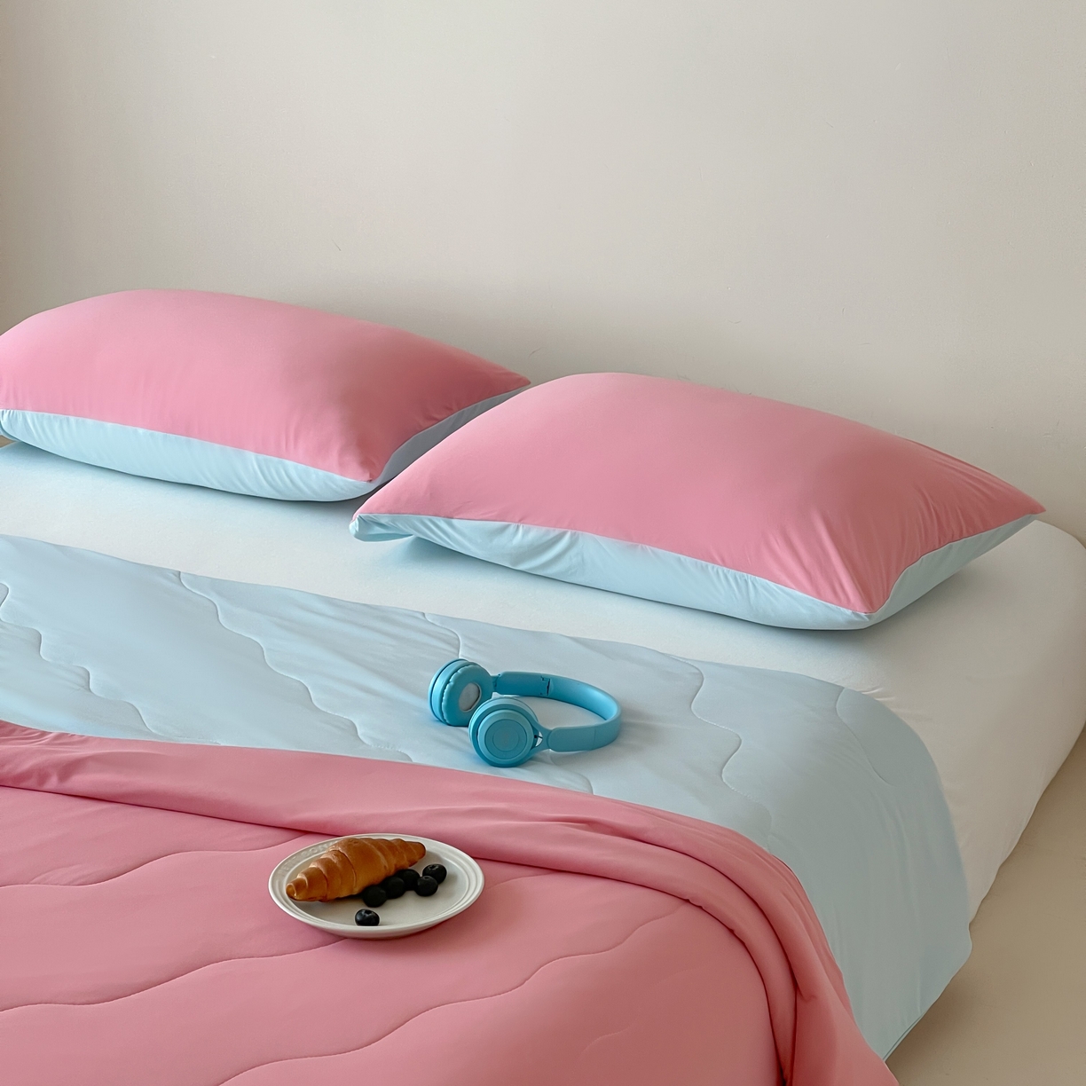 91家纺网 家纺一手货源 找家纺 觅糖家纺 2025春夏新款亲肤纯色雪糕夏被夏凉被空调被 蔷薇粉