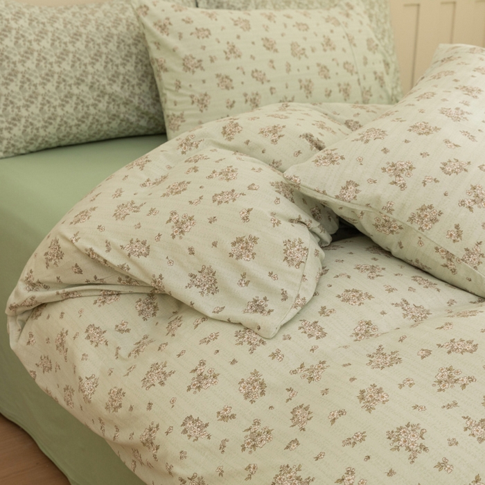 91家纺网 家纺一手货源 找家纺 梦可莱家居 2025春夏新款全棉纯棉针织棉印花四件套 绿底国风芍药