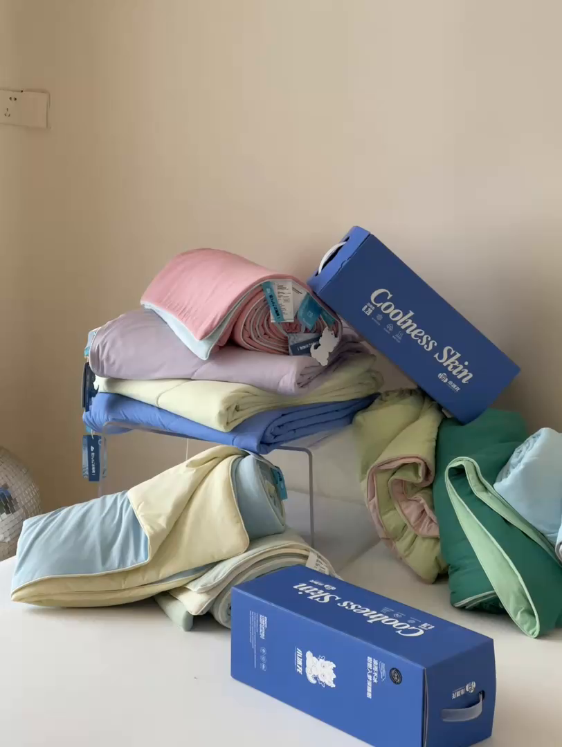 91家纺网 家纺一手货源 找家纺 （总）觅糖家纺 2025春夏新款亲肤纯色雪糕夏被夏凉被空调被