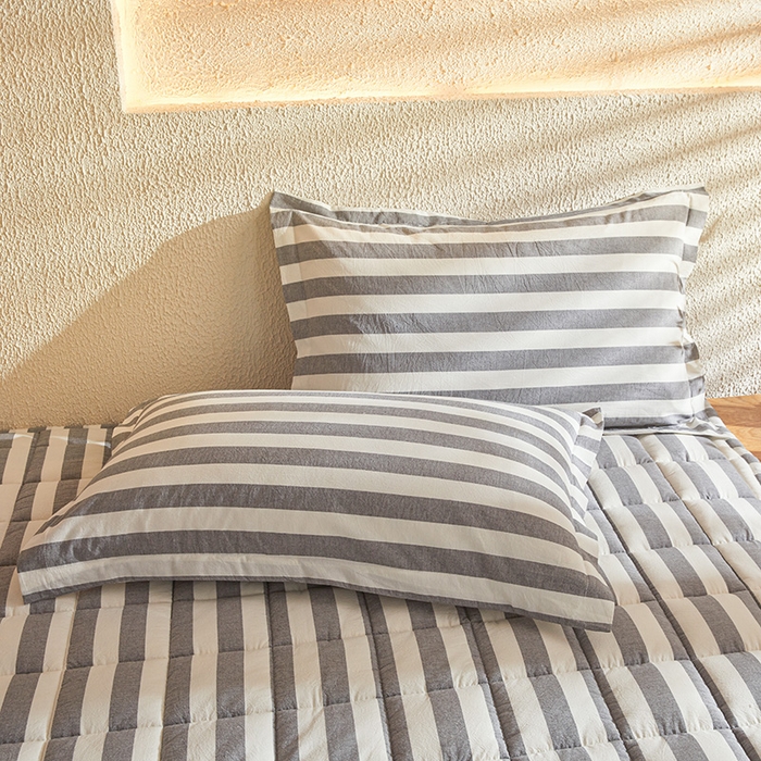 91家纺网 家纺一手货源 找家纺 丽诺床垫 2025新款亲肤舒适全棉纯棉色织棉花床褥床垫 灰色-宽条