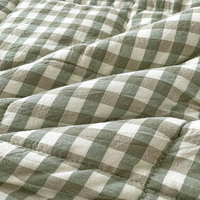 91家纺网 家纺一手货源 找家纺 丽诺床垫 2025新款亲肤舒适全棉纯棉色织棉花床褥床垫 绿小格