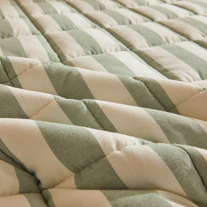 91家纺网 家纺一手货源 找家纺 丽诺床垫 2025新款亲肤舒适全棉纯棉色织棉花床褥床垫 水绿色-宽条