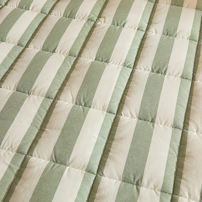 91家纺网 家纺一手货源 找家纺 丽诺床垫 2025新款亲肤舒适全棉纯棉色织棉花床褥床垫 水绿色-宽条