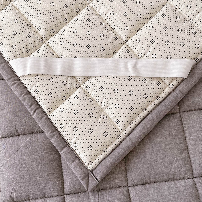 91家纺网 家纺一手货源 找家纺 丽诺床垫 2025新款亲肤舒适全棉纯棉色织棉花床褥床垫 优雅灰