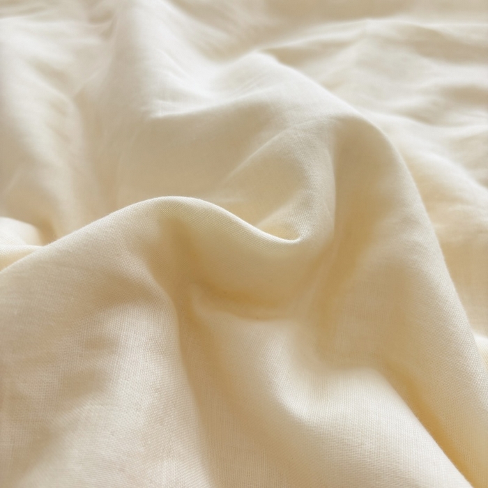 91家纺网 家纺一手货源 找家纺 金艾草2025新款纯色A类纯棉双层纱夏被四件套 奶油黄（手包边）