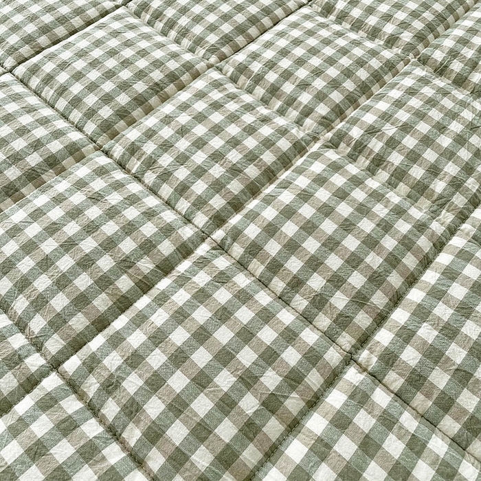 91家纺网 家纺一手货源 找家纺 丽诺床垫 2025新款亲肤舒适全棉纯棉色织棉花床褥床垫-少女粉 绿小格