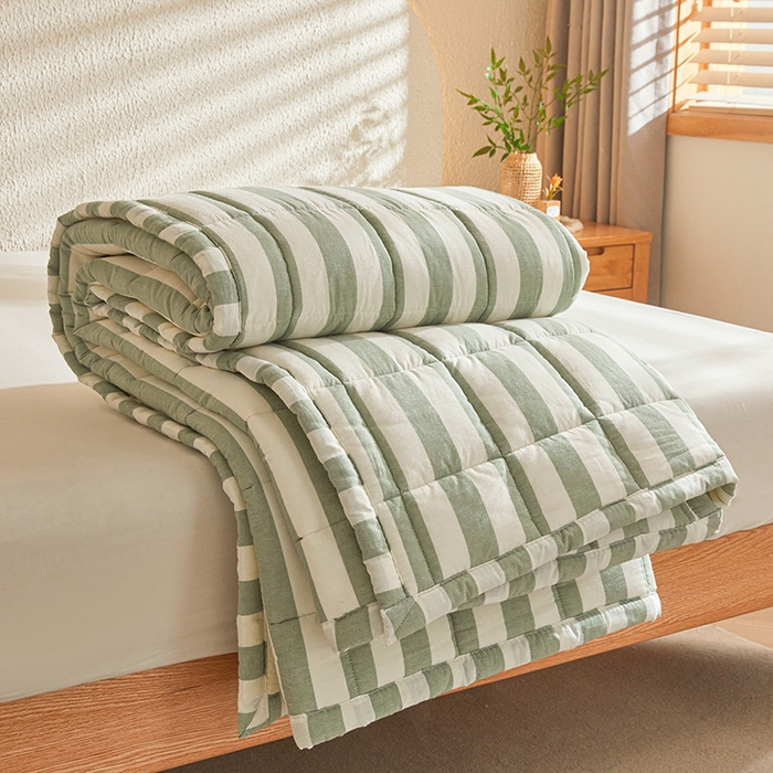 91家纺网 家纺一手货源 找家纺 丽诺床垫 2025新款亲肤舒适全棉纯棉色织棉花床褥床垫-少女粉 水绿色-宽条