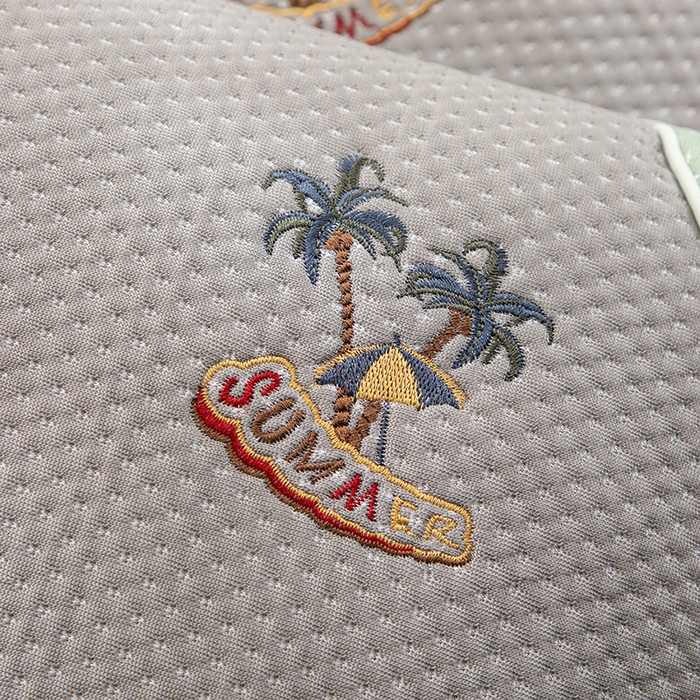 91家纺网 家纺一手货源 找家纺 织布人2025新款荞麦枕夏季凉感豆豆荞麦枕茶香枕颈椎枕透气午睡枕头枕芯 满天星凉感椰树-灰色35*55cm（茶香枕)