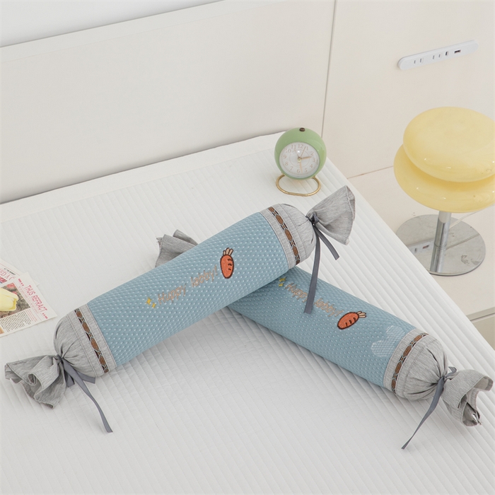 91家纺网 家纺一手货源 找家纺 织布人2025新款颈椎枕夏季凉感冰丝糖果牵引颈椎枕午睡枕护颈枕头枕芯 凉感糖果颈椎枕-小恐龙蓝色50*10*10cm