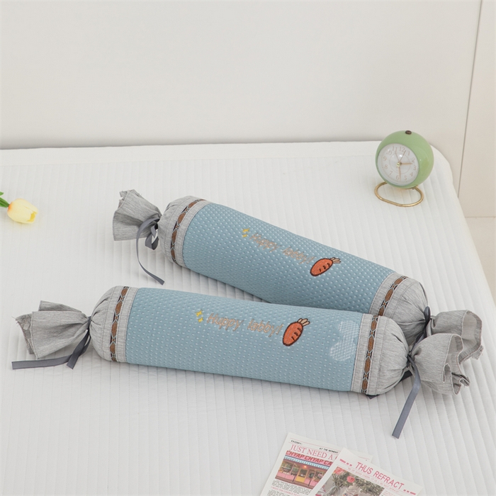 91家纺网 家纺一手货源 找家纺 织布人2025新款颈椎枕夏季凉感冰丝糖果牵引颈椎枕午睡枕护颈枕头枕芯 凉感糖果颈椎枕-小恐龙蓝色50*10*10cm