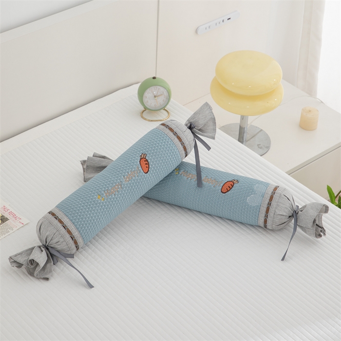 91家纺网 家纺一手货源 找家纺 织布人2025新款颈椎枕夏季凉感冰丝糖果牵引颈椎枕午睡枕护颈枕头枕芯 凉感糖果颈椎枕-小恐龙蓝色50*10*10cm