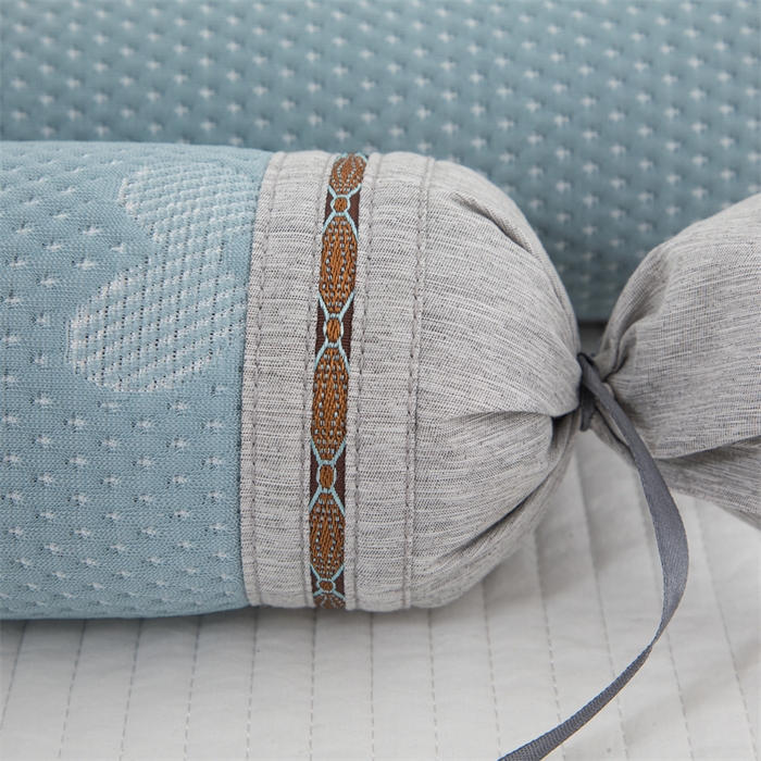 91家纺网 家纺一手货源 找家纺 织布人2025新款颈椎枕夏季凉感冰丝糖果牵引颈椎枕午睡枕护颈枕头枕芯 凉感糖果颈椎枕-小恐龙蓝色50*10*10cm