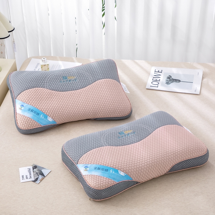 91家纺网 家纺一手货源 找家纺 织布人2025新款荞麦枕夏季凉感立体护颈SPA枕头茶香枕全荞麦枕头枕芯  凉感立体护颈SPA枕-粉色      （茶香枕）