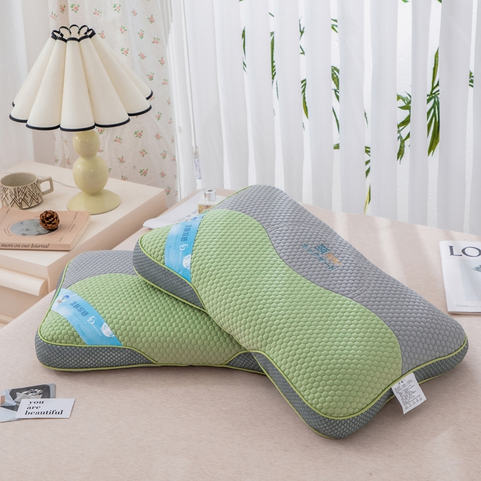 91家纺网 家纺一手货源 找家纺 织布人2025新款荞麦枕夏季凉感立体护颈SPA枕头茶香枕全荞麦枕头枕芯 凉感立体护颈SPA枕-果绿35*55cm      （荞麦枕）  