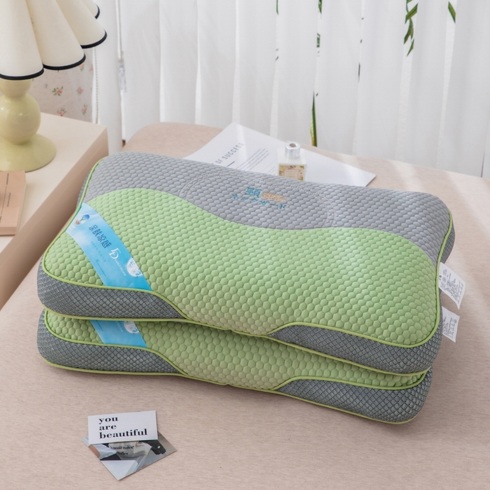 91家纺网 家纺一手货源 找家纺 织布人2025新款荞麦枕夏季凉感立体护颈SPA枕头茶香枕全荞麦枕头枕芯 凉感立体护颈SPA枕-果绿35*55cm      （荞麦枕）  