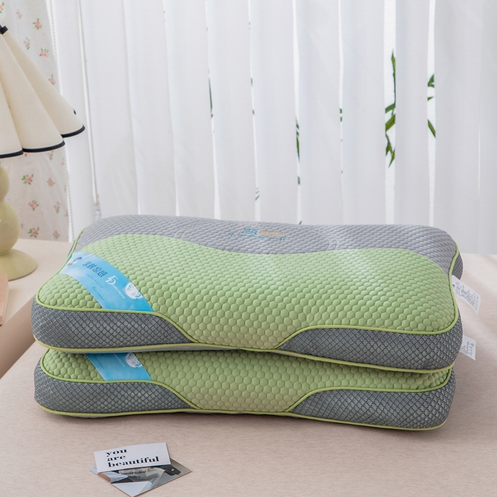 91家纺网 家纺一手货源 找家纺 织布人2025新款荞麦枕夏季凉感立体护颈SPA枕头茶香枕全荞麦枕头枕芯 凉感立体护颈SPA枕-果绿35*55cm      （荞麦枕）  