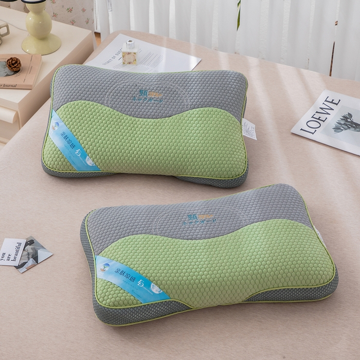 91家纺网 家纺一手货源 找家纺 织布人2025新款荞麦枕夏季凉感立体护颈SPA枕头茶香枕全荞麦枕头枕芯 凉感立体护颈SPA枕-果绿35*55cm      （荞麦枕）  