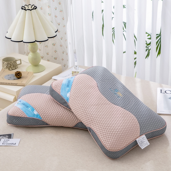 91家纺网 家纺一手货源 找家纺 织布人2025新款荞麦枕夏季凉感立体护颈SPA枕头茶香枕全荞麦枕头枕芯   凉感立体护颈SPA枕-粉色35*55cm      （荞麦枕）