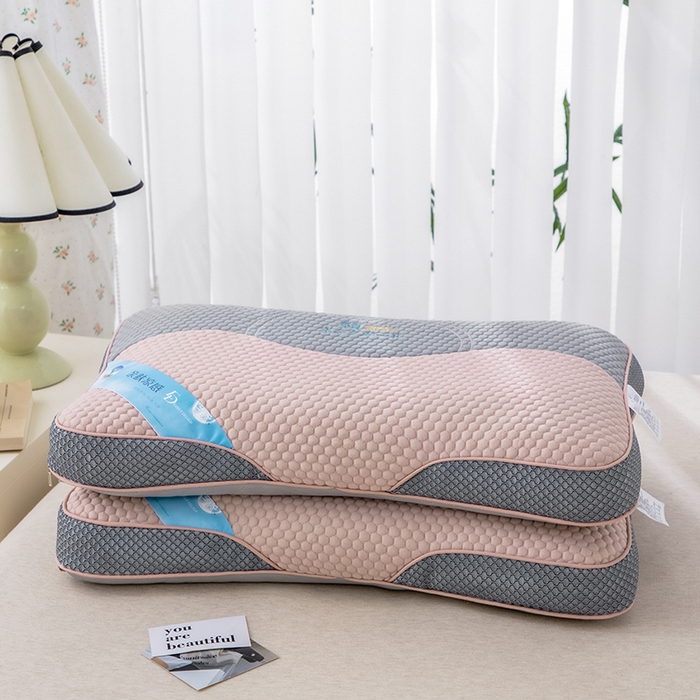 91家纺网 家纺一手货源 找家纺 织布人2025新款荞麦枕夏季凉感立体护颈SPA枕头茶香枕全荞麦枕头枕芯   凉感立体护颈SPA枕-粉色35*55cm      （荞麦枕）