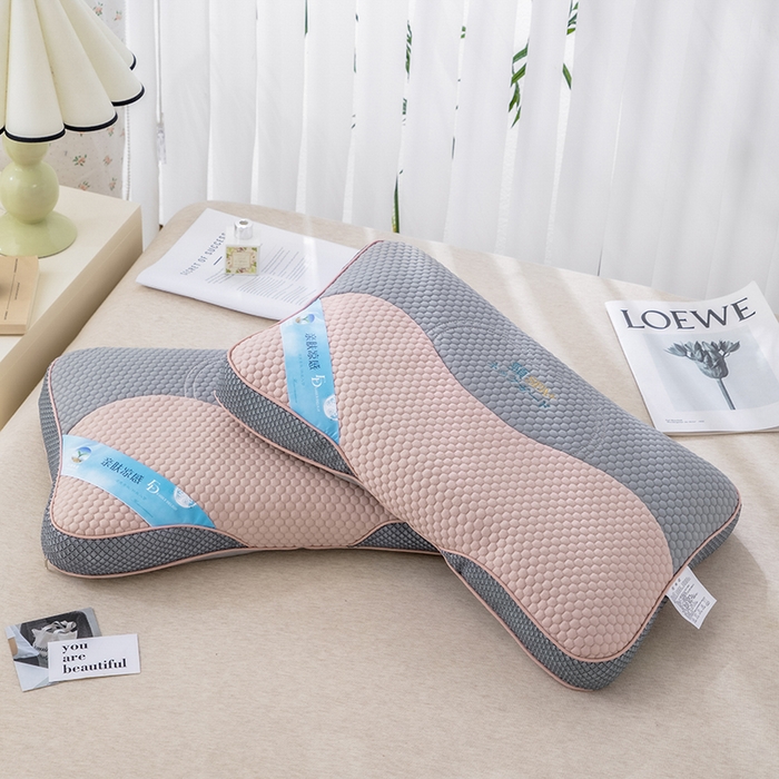 91家纺网 家纺一手货源 找家纺 织布人2025新款荞麦枕夏季凉感立体护颈SPA枕头茶香枕全荞麦枕头枕芯   凉感立体护颈SPA枕-粉色35*55cm      （荞麦枕）