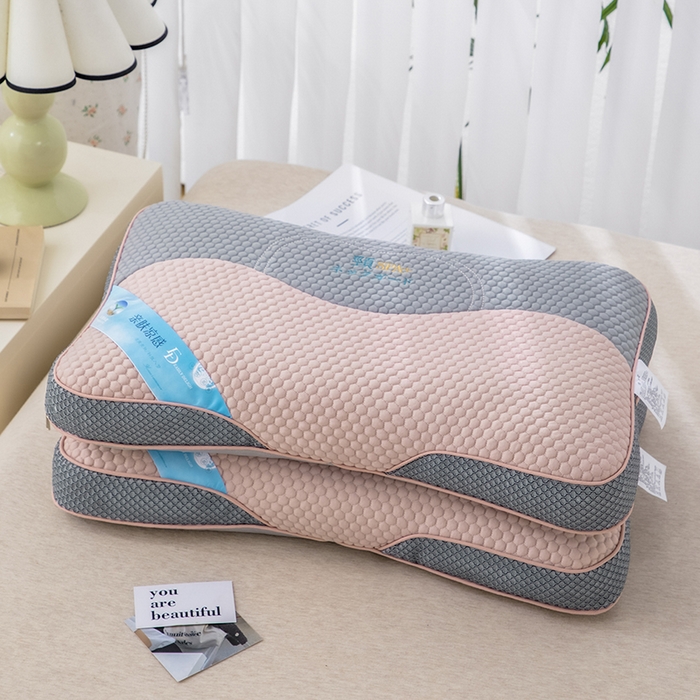 91家纺网 家纺一手货源 找家纺 织布人2025新款荞麦枕夏季凉感立体护颈SPA枕头茶香枕全荞麦枕头枕芯   凉感立体护颈SPA枕-粉色35*55cm      （荞麦枕）