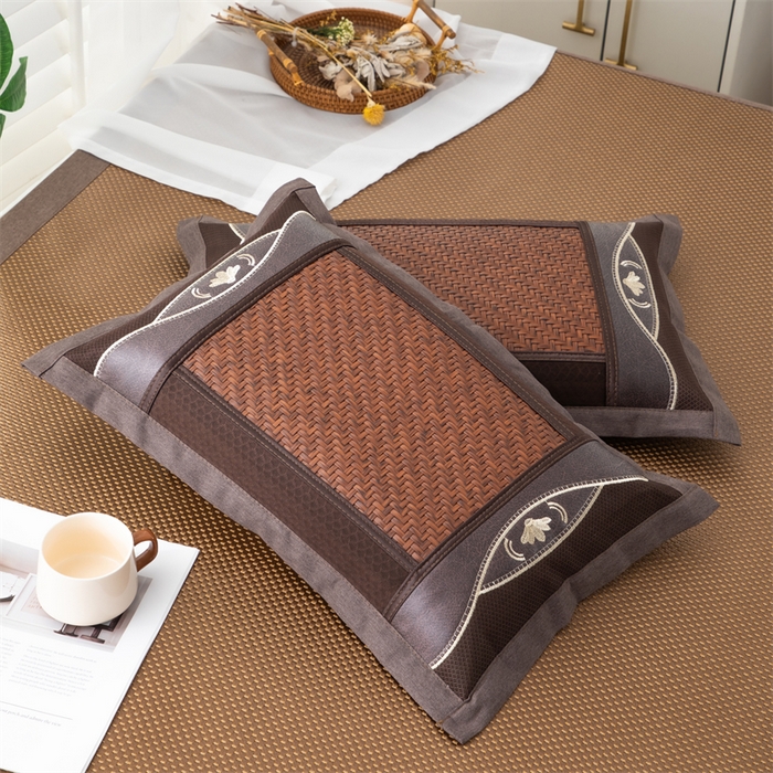 91家纺网 家纺一手货源 找家纺 织布人 2025新款荞麦枕夏凉感PE藤茶香枕全荞麦壳枕头午睡枕颈椎枕芯 欧式PE藤凉感枕-咖色 35x55cm /只 茶香枕