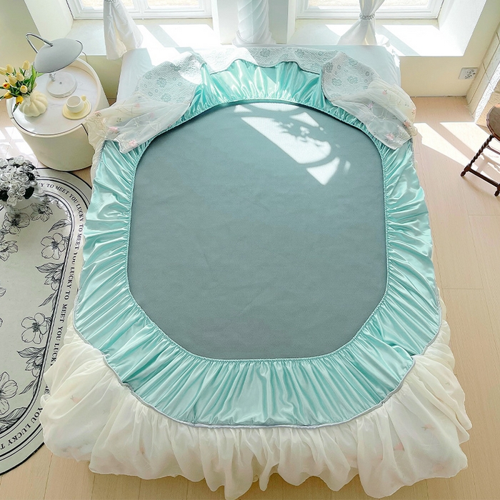 91家纺网 家纺一手货源 找家纺 （总）罗艺轩 2025新款PE中分子凉感软凉席席子床裙款