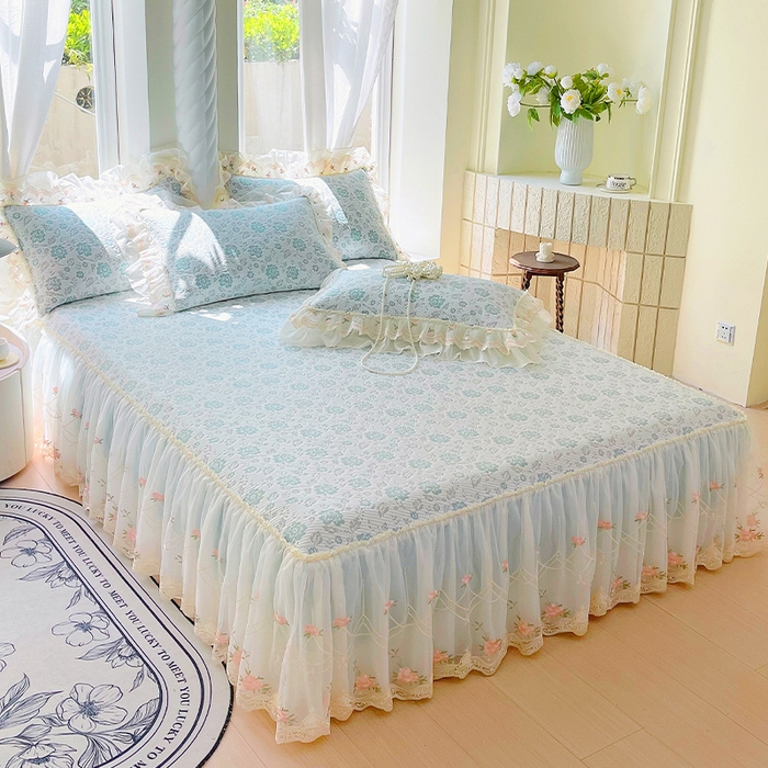 91家纺网 家纺一手货源 找家纺 （总）罗艺轩 2025新款PE中分子凉感软凉席席子床裙款