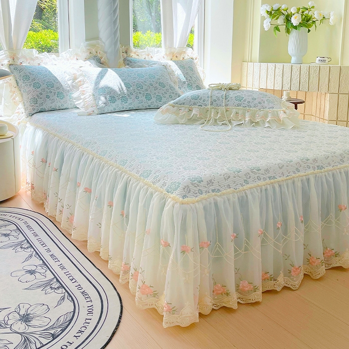 91家纺网 家纺一手货源 找家纺 （总）罗艺轩 2025新款PE中分子凉感软凉席席子床裙款