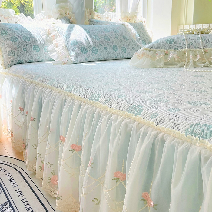 91家纺网 家纺一手货源 找家纺 （总）罗艺轩 2025新款PE中分子凉感软凉席席子床裙款