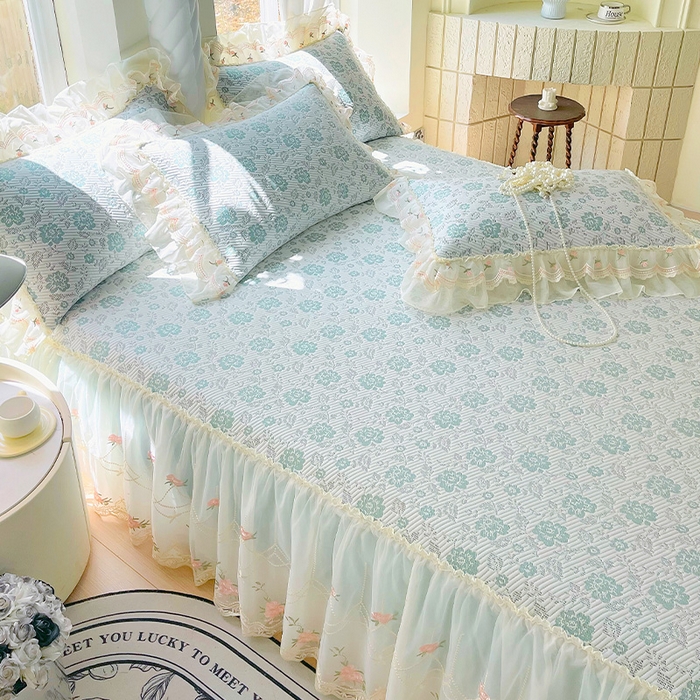 91家纺网 家纺一手货源 找家纺 （总）罗艺轩 2025新款PE中分子凉感软凉席席子床裙款