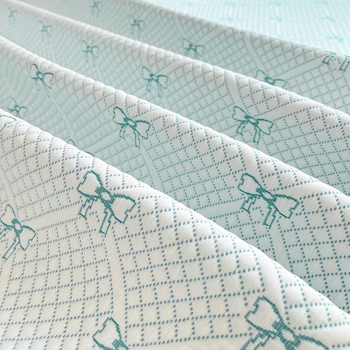 91家纺网 家纺一手货源 找家纺 罗艺轩 2025新款PE中分子凉感软凉席席子床裙款 蝴蝶结-薄荷绿