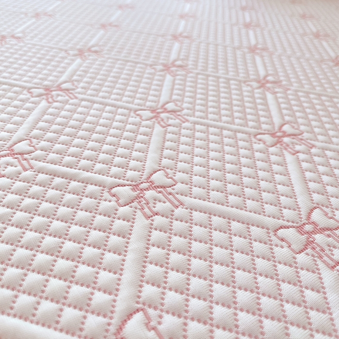 91家纺网 家纺一手货源 找家纺 罗艺轩 2025新款PE中分子凉感软凉席席子床裙款 蝴蝶结-少女粉