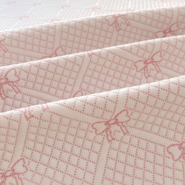 91家纺网 家纺一手货源 找家纺 罗艺轩 2025新款PE中分子凉感软凉席席子床裙款 蝴蝶结-少女粉