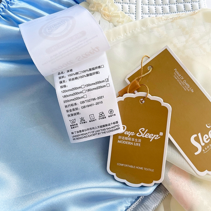 91家纺网 家纺一手货源 找家纺 罗艺轩 2025新款PE中分子凉感软凉席席子床裙款 蝴蝶结-天空蓝