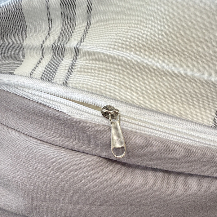 91家纺网 家纺一手货源 找家纺 米可2025春夏新款A类色织华夫格提花全棉四件套 本色-灰