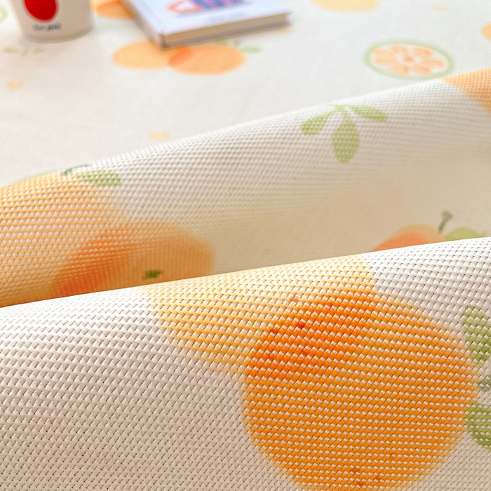 91家纺网 家纺一手货源 找家纺 安哆啦家纺 2025新款A类小清新卡通高品质冰藤印花凉席床笠床席款 冰藤席-小橘子【平铺款】