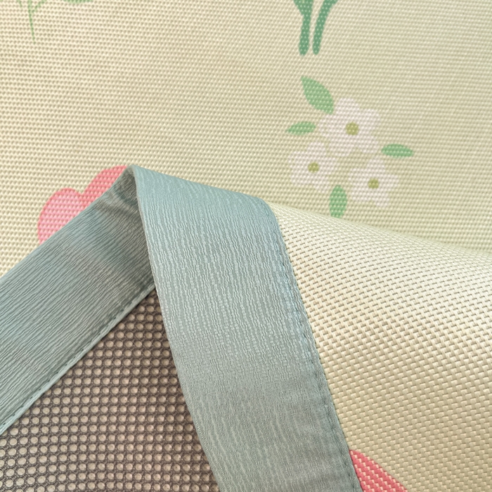 91家纺网 家纺一手货源 找家纺 安哆啦家纺 2025新款A类小清新卡通高品质冰藤印花凉席床笠床席款 冰藤席-郁金香【平铺款】