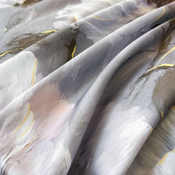 91家纺网 家纺一手货源 找家纺 首选家纺 2025新款法式花边玉锦缎数码印花四件套 法式-荷花