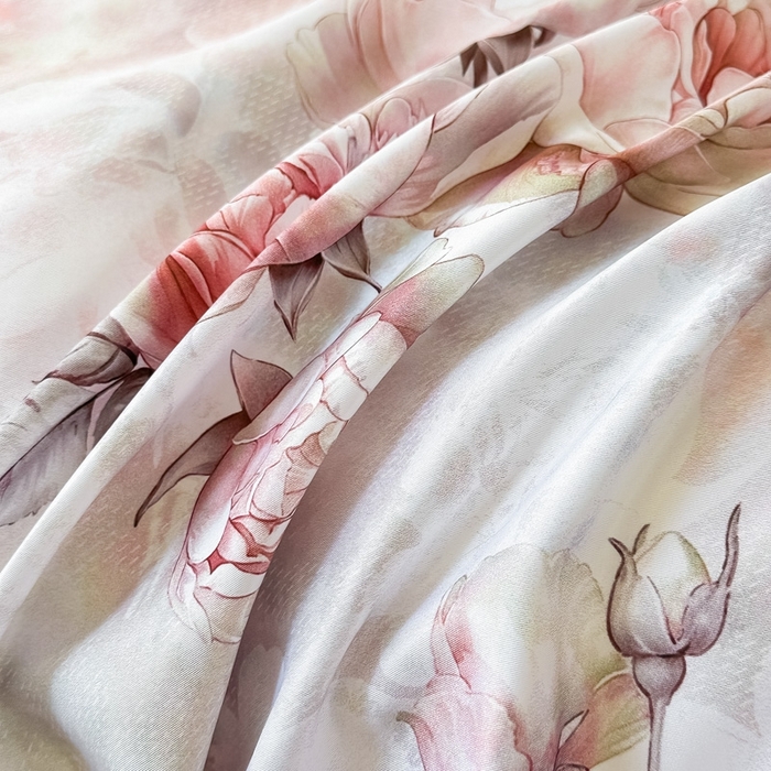 91家纺网 家纺一手货源 找家纺 首选家纺 2025新款法式花边玉锦缎数码印花四件套 法式-莫奈花园