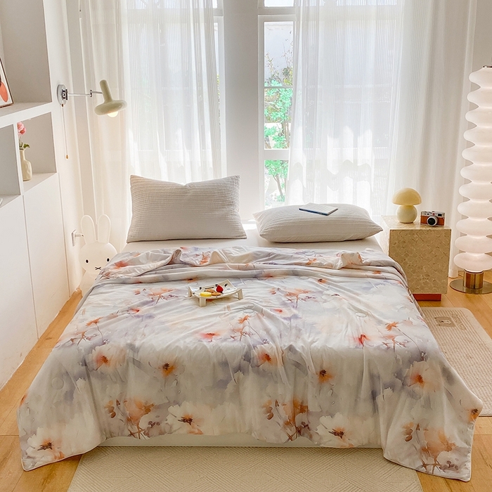 91家纺网 家纺一手货源 找家纺 梦莱斯2025新款印花夏被 彩韵