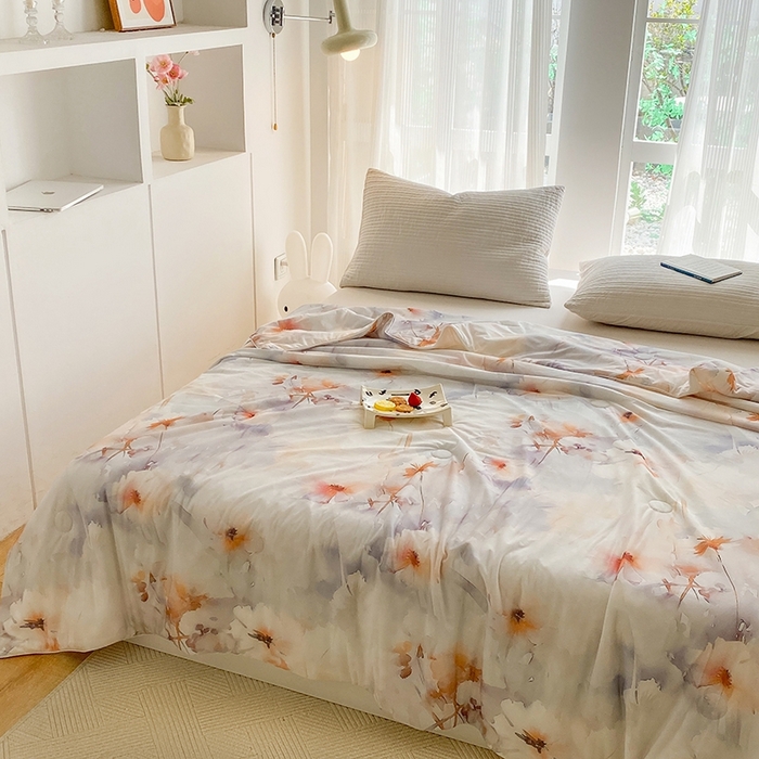 91家纺网 家纺一手货源 找家纺 梦莱斯2025新款印花夏被 彩韵