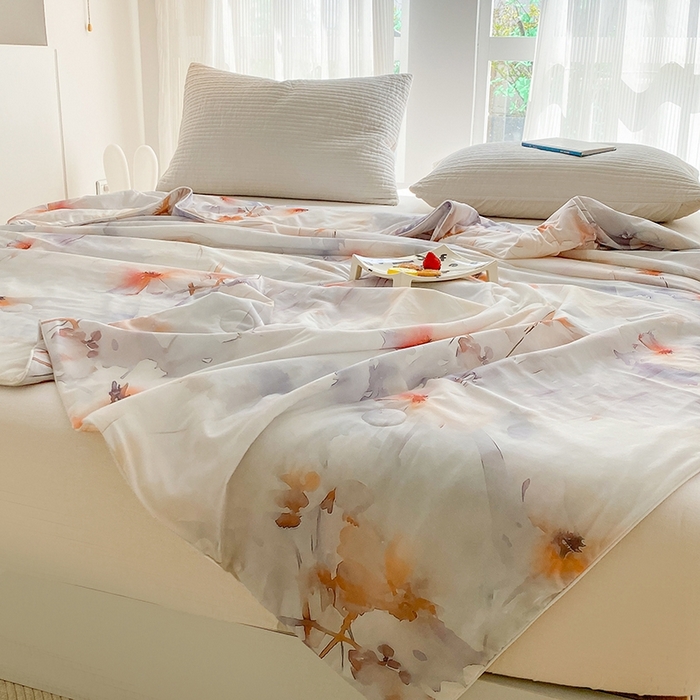 91家纺网 家纺一手货源 找家纺 梦莱斯2025新款印花夏被 彩韵