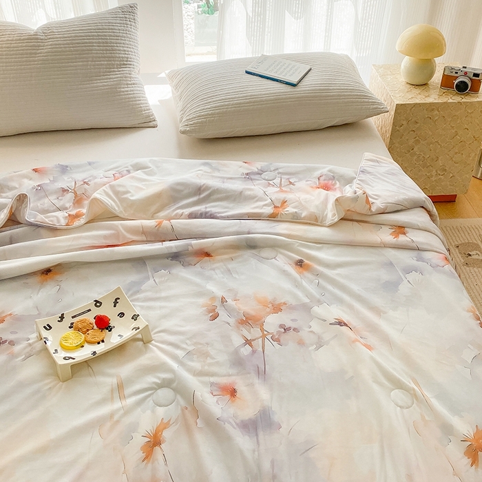 91家纺网 家纺一手货源 找家纺 梦莱斯2025新款印花夏被 彩韵