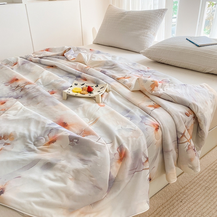 91家纺网 家纺一手货源 找家纺 梦莱斯2025新款印花夏被 彩韵