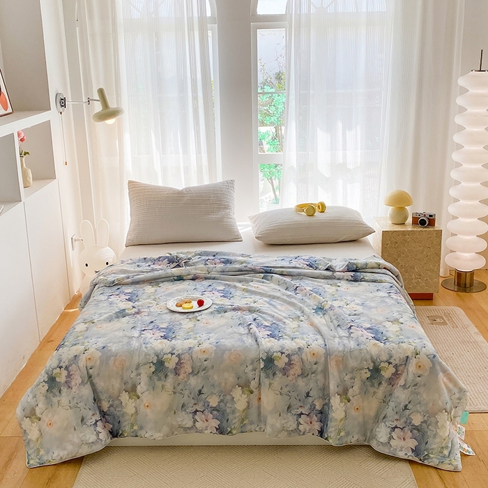 91家纺网 家纺一手货源 找家纺 梦莱斯2025新款印花夏被 艾维斯