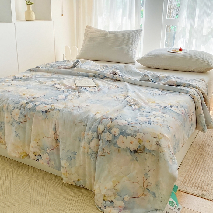 91家纺网 家纺一手货源 找家纺 梦莱斯2025新款印花夏被 花谷